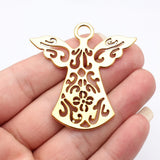 2pcs 58x56mm 4 Colors Kc Gold Color Angels Watching Over Me Charms For DIY Jewelry Making