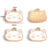 10pcs 17 styles animal Enamel Alloy cat Charm Earring Pendant DIY Keychain Necklace Jewelry Accessories W478