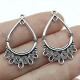 10pcs 37x23mm Antique Silver Color Drop Earring Connector Pendant For DIY Jewelry Making Handmade Jewelry Findings