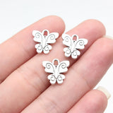 20pcs 13x13mm 2 Colors Antique Bronze Color Antique Silver Color Butterfly Charms For DIY Jewelry Making