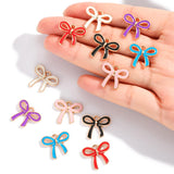 10pcs 18*16/25*19mm 6 colors Enamel Alloy bow Charm Earring Pendant DIY Keychain Necklace Jewelry Accessories W497