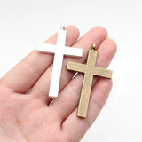 1pcs 56x34mm 2 Colors Antique Bronze Color Antique Silver Color Cross Charms For DIY Jewelry Making