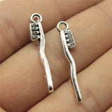 10pcs 29x13mm 2 Colors Antique Bronze Color Antique Silver Color Toothbrush Charms For DIY Jewelry Making