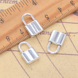10 Uds. Colgantes con cerradura de 16x10mm, colgantes de plata antigua, fabricación de joyería tibetana hecha a mano DIY