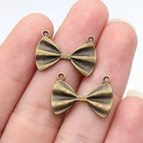 20pcs 21x15mm 2 Colors Antique Bronze Color Antique Silver Color Bow Tie Charms For DIY Jewelry Making