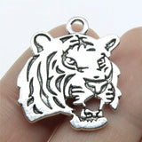 4pcs 27x24mm 2 Colors Antique Bronze Color Antique Silver Color Tiger Charms For DIY Jewelry Making
