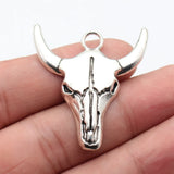 5pcs 42x38mm 2 Colors Antique Bronze Color Antique Silver Color Bull Skull Pendant For DIY Jewelry Making