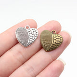 10pcs 20x20mm 2 Colors Antique Bronze Color Antique Silver Color Heart Charms For DIY Jewelry Making