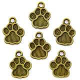 25pcs 6 Color Dog footprints Charm Bracelet Necklace Pendant DIY Jewelry Handmade Accessories 15*12mm