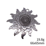 1pcs 66x65mm 3 Colors Antique Bronze Color Antique Silver Color Antique Gold Color Swirl Pattern Sun Pendant