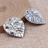10pcs 26x21mm 2 Colors Antique Bronze Color Antique Silver Color Leaf Charms For DIY Jewelry Making
