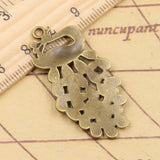 Dijes de piezas para fabricación de joyas, colgantes de Color bronce tibetano, plata, ave, pavo real, Fénix, 44x22mm, fabricación de joyas antiguas, artesanía hecha a mano, 10 unidades