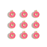10pcs 3 styles Enamel heart-shaped Charm for Earring Keychain Necklace Pendant DIY Jewelry Accessories 14*12mm W489