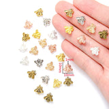 25Pcs 10*10mm 7 Color Metal Alloy Bee Animal Charms Pendants for Earring clothing accessories Jewelry Making DIY Handmade Craft