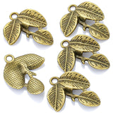 20Pcs 24*20mm 5 Color Charms leaf Metal Alloy Pendants for Earring Necklace Jewelry Making DIY Handmade