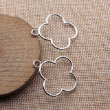 10pcs 37x32mm 3 Colors Hollowed-Out Geometric Flower Frame Pendant