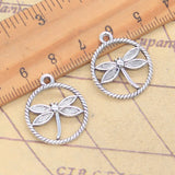 20 piezas dijes libélula odonata 23x20mm colgantes de Color plata antigua para hacer joyería tibetana hecha a mano DIY
