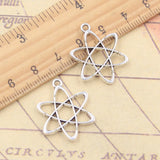 20 piezas dijes ciencia diagrama atómico 25x20mm colgantes de Color plata tibetana fabricación de joyería antigua DIY artesanía hecha a mano