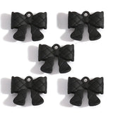 5-Piece Alloy Black Spray-Painted Bow Charm Pendants for DIY Jewelry Making Handmade Necklaces Earrings Accessories W597