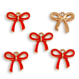 10pcs 18*16/25*19mm 6 colors Enamel Alloy bow Charm Earring Pendant DIY Keychain Necklace Jewelry Accessories W497