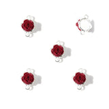 20Pcs Resin Roses 17.5*12mm Alloy Connectors Necklace Metal Chain Links Bracelet Jewelry Making DIY Decorative Gifts W564