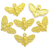 25pcs 6 Color moth Charm Bracelet Necklace DIY Jewelry Handmade Accessories 20*13mm