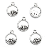 40pcs 4 Color Sea Wave Charms Round Pendant For Bracelets Necklace Jewelry Making DIY Handmade Alloy Accessorie 13.5x11mm B1109