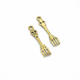 20pcs  Gold color Spoon Charms Necklace Pendant Bracelet Jewelry Making Handmade Crafts diy Supplies 33*9mm 1532