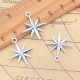 20 piezas dijes Polestar Pole North Star 23x20mm colgantes de Color plata antigua para hacer joyería tibetana hecha a mano DIY