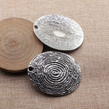 1pcs 59x47mm 2 Colors Antique Bronze Color Antique Silver Color Fingerprint Swirl Pendant For DIY Jewelry Making