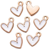 30pcs 10 colors small love heart Alloy Metal Enamel Charms Pendant DIY Bracelet Necklace earrings Jewelry making accessories