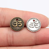 10pcs 15x15mm 2 Colors Antique Bronze Color Antique Silver Color Double Sided Om Charms For DIY Jewelry Making