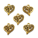 20pcs 6 Color hollow out heart shaped Charm for Necklace Keyring Pendant DIY Handmade Jewelry Accessories 15*14mm A02