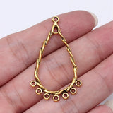 10pcs 43x25mm 3 Colors Twisted Drop Earring Connector Pendant For DIY Jewelry Making Handmade Jewelry Craft Findings