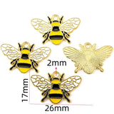 10pcs 20 styles Zinc alloy Metal Enamel bee honeycomb sunflower charm For Bracelet Necklace Key Chain Pendant DIY Jewelry Making