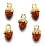5PCS Enamel Squirrel Pinecone Charms Alloy Animal for Earrings Bracelet necklaces Pendants DIY Jewelry Making accessories W420