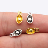 20pcs 4x12mm 2 Colors Antique Silver Color Gold Color Ingots Charms For DIY Jewelry Making
