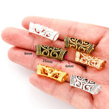 10pcs Metal African Hair Rings Beads Cuffs Tubes Charms Dreadlock Dread Hair Braids Jewelry Decoration Accessories 25*9*9mm R226