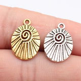 20pcs 20x13mm 2 Colors Antique Silver Color Antique Gold Color Radial Swill Charms For DIY Jewelry Making