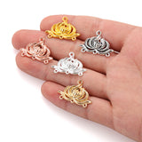 10Pcs 5 Colors Alloy lotus charm For Bracelets Necklaces Pendant Diy Handmade Jewelry Making 26*18mm G123