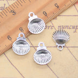 20 piezas dijes concha de mar 15x12mm colgantes de Color plata antigua para hacer joyería tibetana hecha a mano DIY