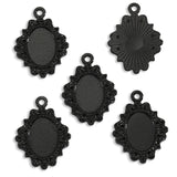 10pcs oval Necklace Charm DIY Setting Cabochon Cameo Base Tray Bezel Blank Fit 14*10mm Cabochons Jewelry Making 26*20mm C102
