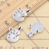 20 piezas dijes placa de dibujo de acuarela 19x14mm colgantes de Color plata tibetana fabricación de joyería antigua artesanía hecha a mano DIY