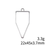10 piezas de 22 x 45 x 3,7 mm, 2 colores, marcos geométricos huecos con pegamento, serie de marcos puntiagudos y cónicos para hacer joyas DIY.