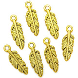 50pcs 7 Colors Zinc Alloy Small Feathers Charms DIY earring bracelet Jewelry Findings Jewelry Accessories 15x5mm