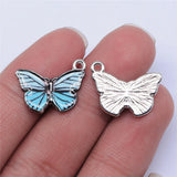 10pcs 19x15mm Rhodium Color Butterfly Charms For DIY Jewelry Making