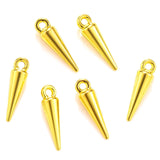 40pcs 6Color Conical shape Charms Round Pendant For Bracelets Necklace Jewelry Making DIY Handmade Alloy accessories 14.5x4mm