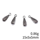 20pcs 15x5x5mm Antique Silver Color Carved Water Drop Charms Accessories For DIY Jewelry Making Jewelry Findings
