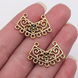 10pcs 26x18mm 2 Colors Flower Porous Earring Connector Pendant For DIY Jewelry Making Handmade Jewelry Craft Findings
