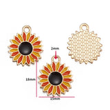 10pcs 20 styles Zinc alloy Metal Enamel bee honeycomb sunflower charm For Bracelet Necklace Key Chain Pendant DIY Jewelry Making